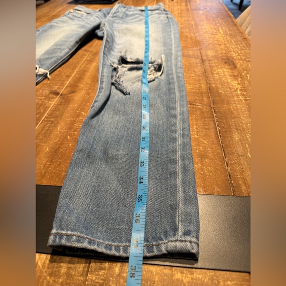 American Eagle Distressed Button Fly Hi-Rise Girlfriend Jeans - Picture 14 of 16